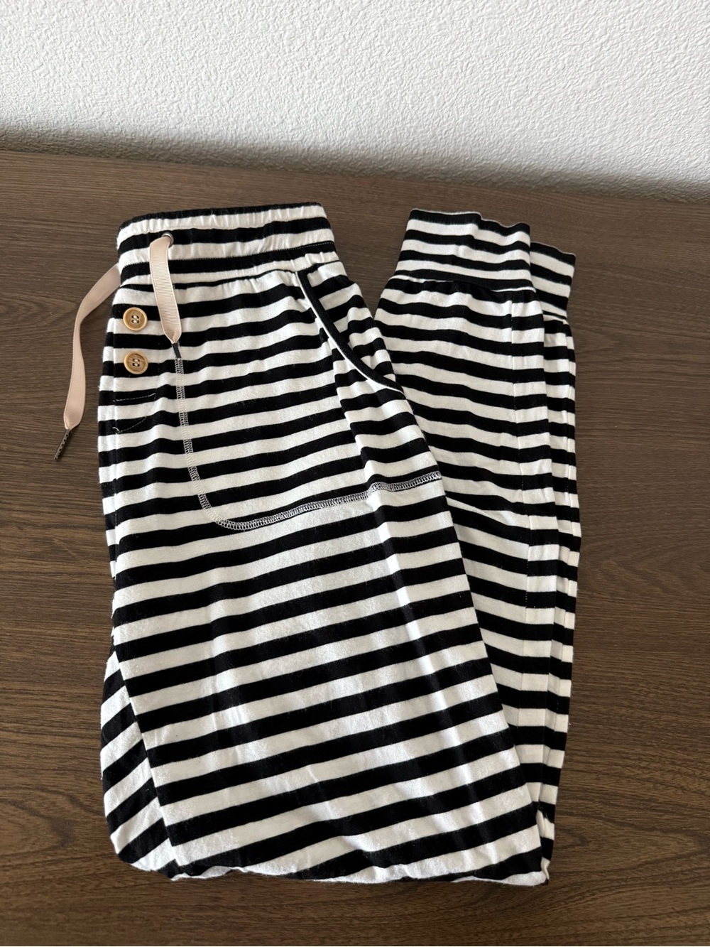 Striped Black & White Women's Pajama Pants - Cozy Lounge Joggers